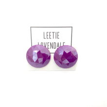 Load image into Gallery viewer, Violet Faceted Retro Button Stud Earrings