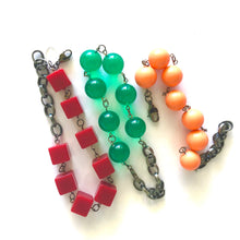 Load image into Gallery viewer, Dark Peach Lucite Bubble Stations Bracelet