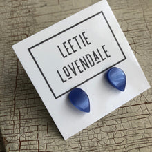 Load image into Gallery viewer, Royal Blue Moonglow Teardrop Stud Earrings