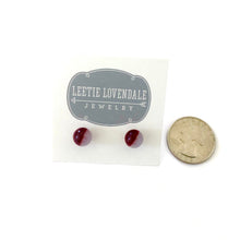 Load image into Gallery viewer, Grey and Red Harlequin Moonglow Small Ball Stud Earrings