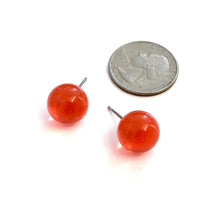Load image into Gallery viewer, Flame Orange Transparent Ball Stud Earrings