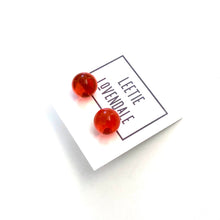 Load image into Gallery viewer, Flame Orange Transparent Ball Stud Earrings