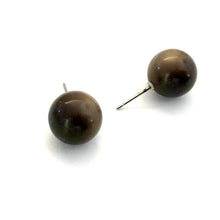 Load image into Gallery viewer, Chocolate Brown Moonglow Ball Stud Earrings