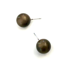 Load image into Gallery viewer, Chocolate Brown Moonglow Ball Stud Earrings