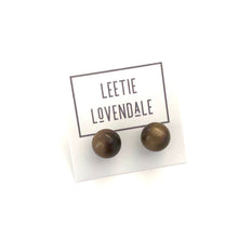 Load image into Gallery viewer, Chocolate Brown Moonglow Ball Stud Earrings