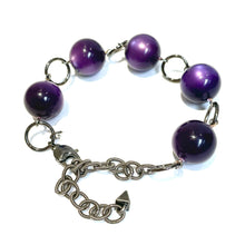 Load image into Gallery viewer, Deep Purple Moonglow Stations Bracelet