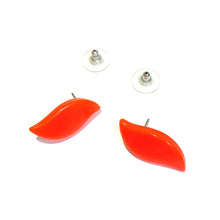 Load image into Gallery viewer, Bright Orange Moonglow Swish Stud Earrings
