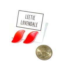 Load image into Gallery viewer, Bright Orange Moonglow Swish Stud Earrings