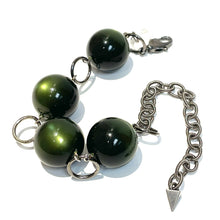Load image into Gallery viewer, Forest Green Moonglow Stations Bracelet