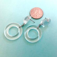 Load image into Gallery viewer, Crystal Clear Donut Drop Earrings