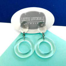 Load image into Gallery viewer, Crystal Clear Donut Drop Earrings
