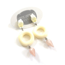 Load image into Gallery viewer, Buttercream Sliding Daisy Donut Drop Earrings