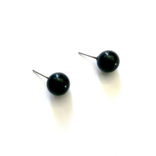 Load image into Gallery viewer, Black Petite Lucite Ball Stud Earrings