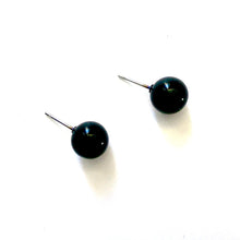 Load image into Gallery viewer, Black Petite Lucite Ball Stud Earrings