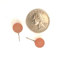 Load image into Gallery viewer, Burnt Coral Petite Frosted Lucite Ball Stud Earrings