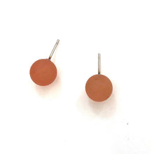 Load image into Gallery viewer, Burnt Coral Petite Frosted Lucite Ball Stud Earrings