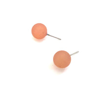 Load image into Gallery viewer, Burnt Coral Petite Frosted Lucite Ball Stud Earrings