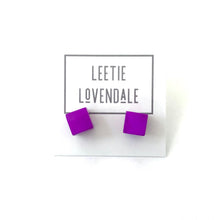Load image into Gallery viewer, Violet Midi Cube Stud Earrings