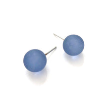 Load image into Gallery viewer, Denim Blue Frosted Lucite Ball Stud Earrings