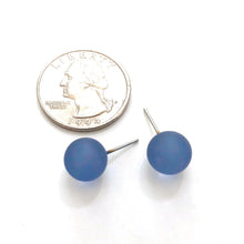 Load image into Gallery viewer, Denim Blue Frosted Lucite Ball Stud Earrings