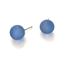 Load image into Gallery viewer, Denim Blue Frosted Lucite Ball Stud Earrings