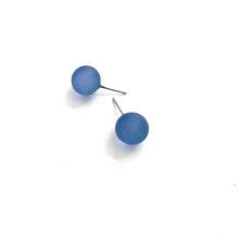 Load image into Gallery viewer, Denim Blue Frosted Lucite Ball Stud Earrings
