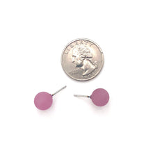 Load image into Gallery viewer, Amethyst Petite Frosted Lucite Ball Stud Earrings