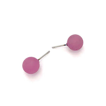 Load image into Gallery viewer, Amethyst Petite Frosted Lucite Ball Stud Earrings