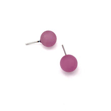 Load image into Gallery viewer, Amethyst Petite Frosted Lucite Ball Stud Earrings