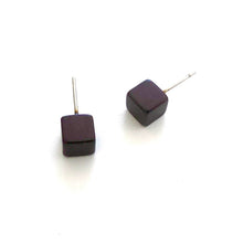 Load image into Gallery viewer, Dark Rootbeer Mini Cube Stud Earrings