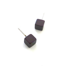 Load image into Gallery viewer, Dark Rootbeer Mini Cube Stud Earrings