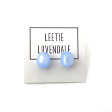 Load image into Gallery viewer, Ice Blue Moonglow Oval Bulb Stud Earrings