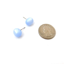 Load image into Gallery viewer, Ice Blue Moonglow Oval Bulb Stud Earrings