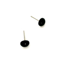 Load image into Gallery viewer, Black Small Retro Button Stud Earrings