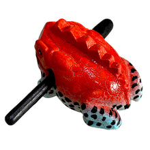 Load image into Gallery viewer, 3" Wooden Musical Frog - Red Dart Design (Percussion Instrument)