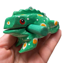 Load image into Gallery viewer, 2" Wooden Musical Frog - Mint Design (Percussion Instrument)