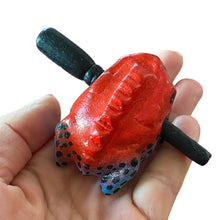 Load image into Gallery viewer, 1.5" Wooden Musical Frog - Red Dart Design (Percussion Instrument)