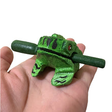 Load image into Gallery viewer, 1.5" Wooden Musical Frog - Forest Design (Percussion Instrument)