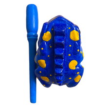 Load image into Gallery viewer, 1.5" Wooden Musical Frog - Sea Design (Percussion Instrument)