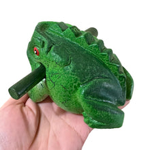 Load image into Gallery viewer, 4" Wooden Musical Frog - Green Tree Design (Percussion Instrument)