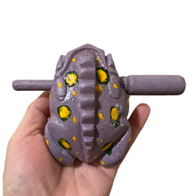 Load image into Gallery viewer, 3" Wooden Musical Frog - Lavender Design (Percussion Instrument)