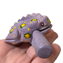 Load image into Gallery viewer, 1.5" Wooden Musical Frog - Lavender Design (Percussion Instrument)