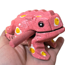 Load image into Gallery viewer, 3" Wooden Musical Frog - Peach Design (Percussion Instrument)