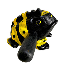 Load image into Gallery viewer, 1.5" Extra Small Yellow Dart Frog Musical Frog Percussion Instrument