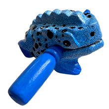 Load image into Gallery viewer, 1.5" Wooden Musical Frog - Blue Dart Design (Percussion Instrument)