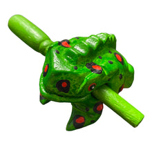 Load image into Gallery viewer, 3" Wooden Musical Frog - Fire Design (Percussion Instrument)