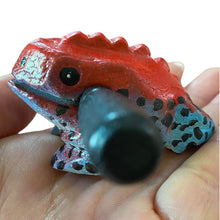 Load image into Gallery viewer, 1.5" Wooden Musical Frog - Red Dart Design (Percussion Instrument)