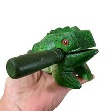 Load image into Gallery viewer, 4" Wooden Musical Frog - Green Tree Design (Percussion Instrument)