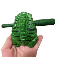 Load image into Gallery viewer, 3" Wooden Musical Frog - Forest Design (Percussion Instrument)