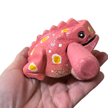Load image into Gallery viewer, 3" Wooden Musical Frog - Peach Design (Percussion Instrument)